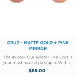 Diff Eyewear Accessories - Diff Sunglasses Cruz - Matte Gold + Pink Mirror Diff Eyewear Accessories - Diff Sunglasses Cruz - Matte Gold + Pink Mirror